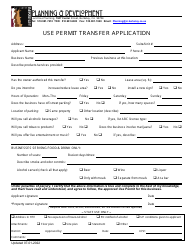 Document preview: Use Permit Transfer Application - City of Berkeley, California