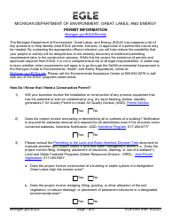 Form EQP3580 Permit Information Checklist - Michigan