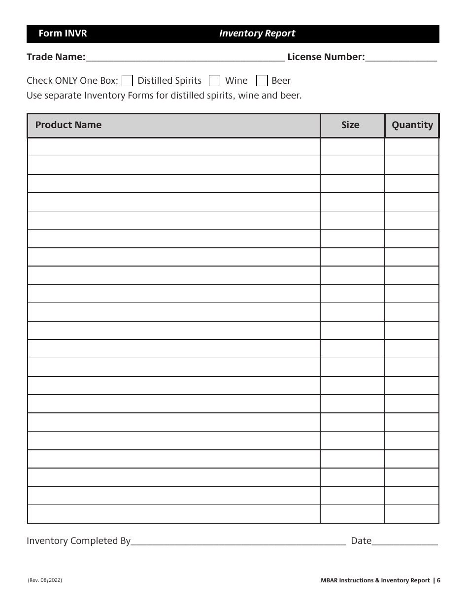 Form INVR Inventory Report - Virginia, Page 6