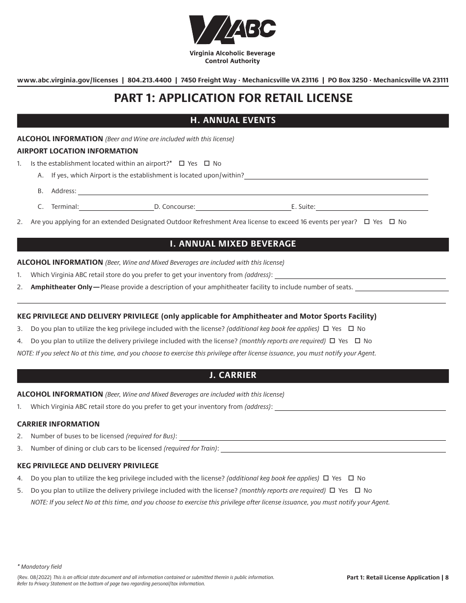 Retail License Application - Virginia, Page 8