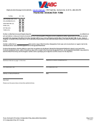 Franchise Designation Form - Virginia, Page 2