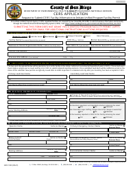 Form HMF-1000 Cers Application - County of San Diego, California