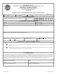 Form HM-9714 Remote Waste Consolidation Site Annual Notification - County of San Diego, California