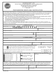 Document preview: Form HM-9281 Photographic Waste Only Notification - County of San Diego, California
