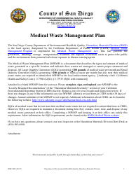 Form HMF-8005 Medical Waste Management Plan - County of San Diego, California