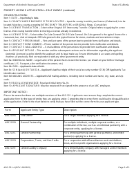 Form ABC-521-A Priority License Application - Sole Owner - California, Page 2