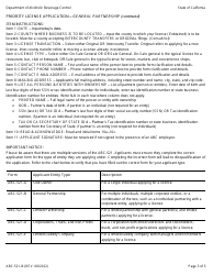 Form ABC-521-B Priority License Application - General Partnership - California, Page 3