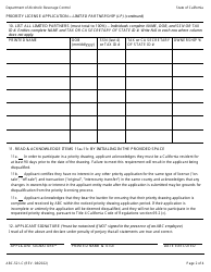 Form ABC-521-C Priority License Application - Limited Partnership (Lp) - California, Page 2