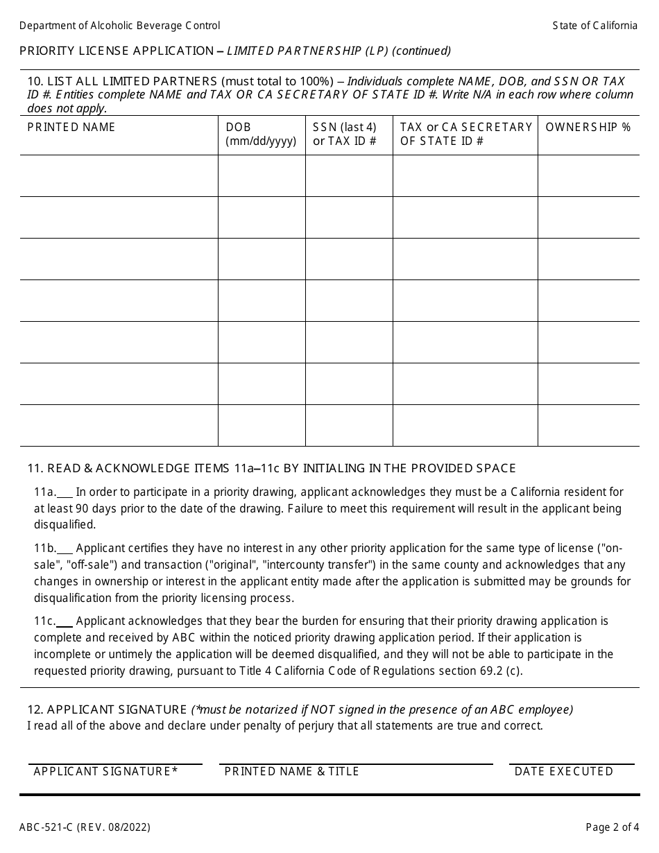 Form Abc 521 C Fill Out Sign Online And Download Fillable Pdf