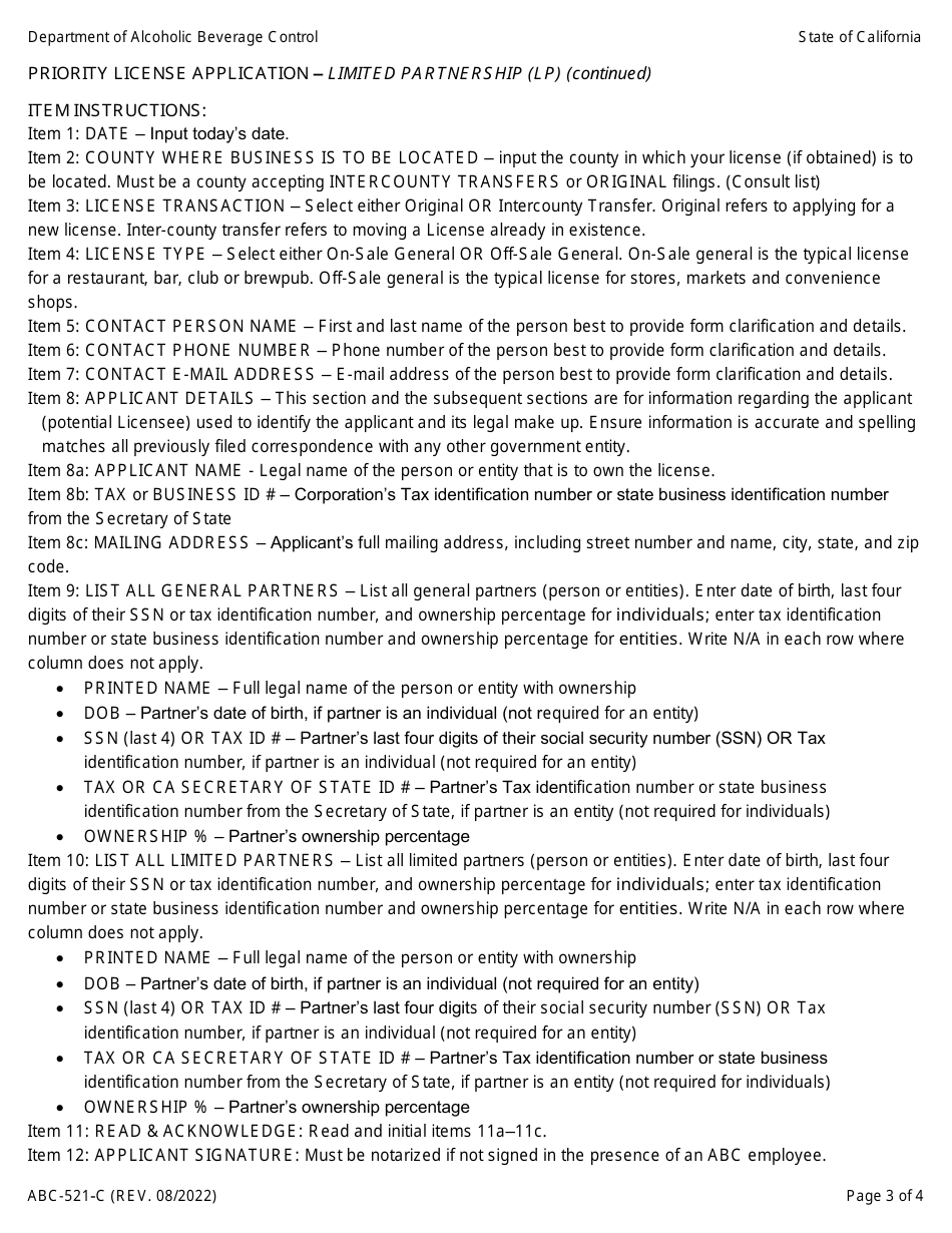 Form Abc 521 C Fill Out Sign Online And Download Fillable Pdf