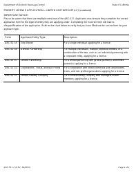 Form ABC-521-C Priority License Application - Limited Partnership (Lp) - California, Page 4