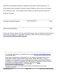 Form EQP7200-16 Acceptance of Certificate of Deposit as Blanket Conformance Bond - Michigan, Page 3