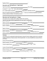 Form EQP3407 Application for Industrial/Commercial Wastewater Treatment Plant Operator Certification - Michigan, Page 4