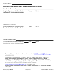 Form EQP3407 Application for Industrial/Commercial Wastewater Treatment Plant Operator Certification - Michigan, Page 8