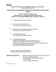 Document preview: Form EQP7527 Application for Permit to Engage in Sand Dune Mining Within Great Lakes Sand Dune Areas - Michigan