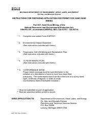 Form EQP7527 Application for Permit to Engage in Sand Dune Mining Within Great Lakes Sand Dune Areas - Michigan