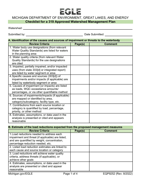 Form EQP9252  Printable Pdf