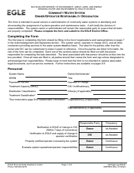 Document preview: Form EQP5850 Owner/Operator Responsibility Designation - Michigan