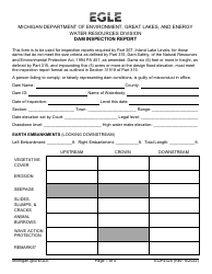 Form EQP4526 Dam Inspection Report - Michigan