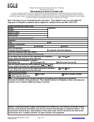 Form EQP9204 Groundwater Dispute Complaint - Michigan