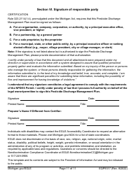 Form EQP9317 Pesticide General Permit - Michigan, Page 11