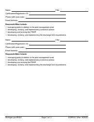 Form EQP9317 Pesticide General Permit - Michigan, Page 3