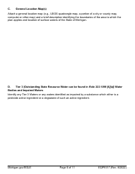 Form EQP9317 Pesticide General Permit - Michigan, Page 6