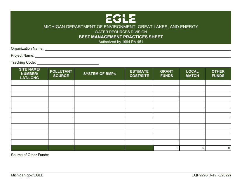 Form EQP9296  Printable Pdf