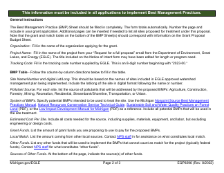 Form EQP9296 Best Management Practices Sheet - Michigan, Page 2