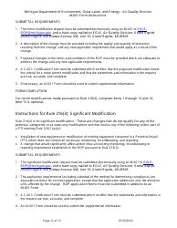 Instructions for Form M-001, EQP5775 Renewable Operating Permit - Rule 215 Change Notification Rule 216/Amendment/Modification Application - Michigan, Page 12