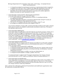 Instructions for Form M-001, EQP5775 Renewable Operating Permit - Rule 215 Change Notification Rule 216/Amendment/Modification Application - Michigan, Page 3