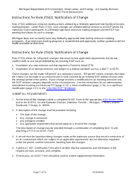 Instructions for Form M-001, EQP5775 Renewable Operating Permit - Rule 215 Change Notification Rule 216/Amendment/Modification Application - Michigan, Page 7