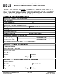 Document preview: Form EQP2282 Request for Water Supply Classification Review - Michigan
