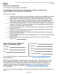 Form EQP5855 Stipulation to Conditions Required for Approval of a Privately Owned Type I Public Water Supply - Michigan, Page 2