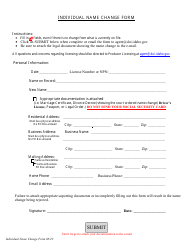 Document preview: Individual Name Change Form - Idaho