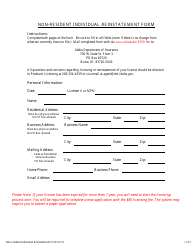 Document preview: Non-resident Individual Reinstatement Form - Idaho