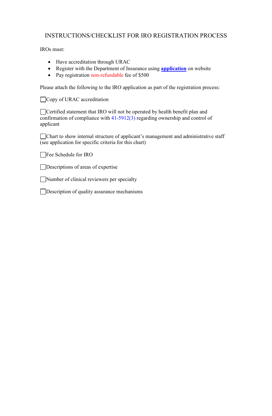 Instructions / Checklist for Iro Registration Process - Idaho, Page 1