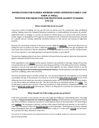 Document preview: Form 12.980(T) Petition for Injunction for Protection Against Stalking - Florida