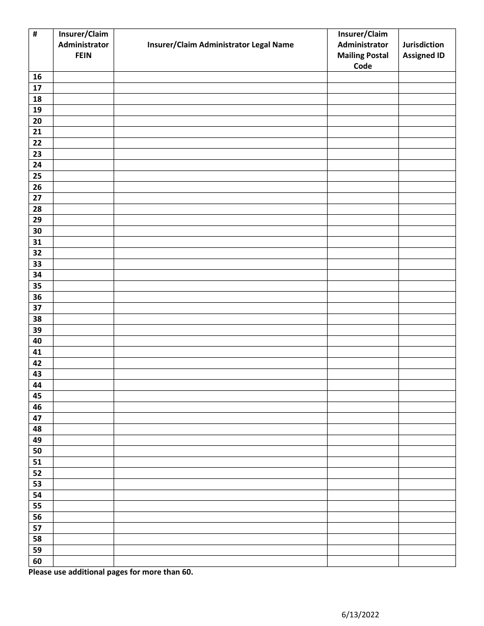 Electronic Partnering Insurer / Claim Administrator Id List - Utah, Page 2