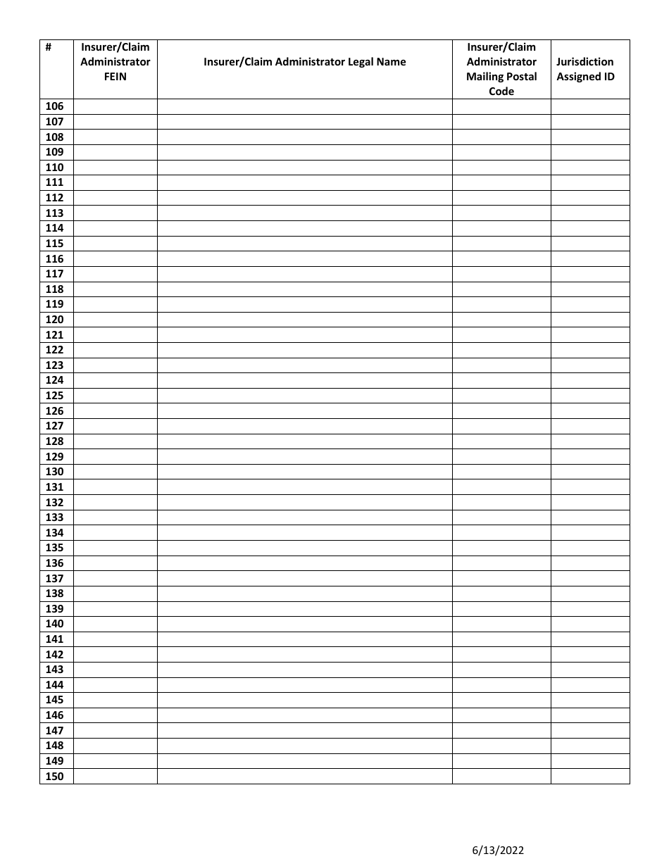 Electronic Partnering Insurer / Claim Administrator Id List - Utah, Page 4