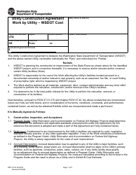 DOT Form 224-053 Utility Construction Agreement Work by Utility - Wsdot Cost - Washington