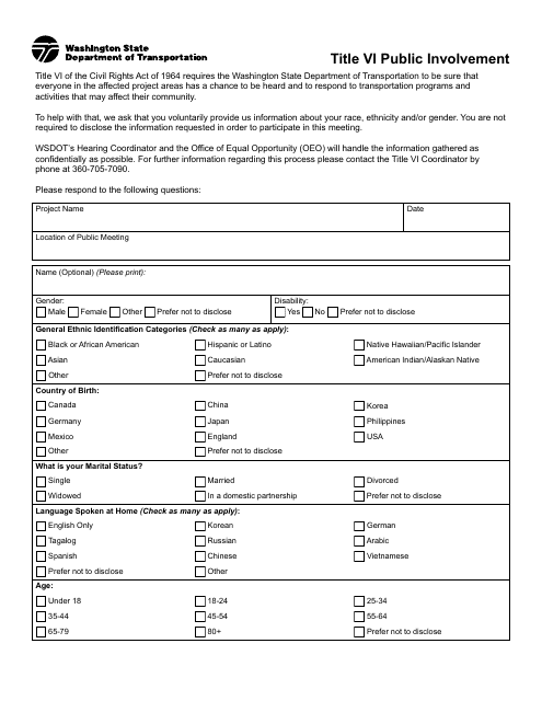 DOT Form 272-059  Printable Pdf