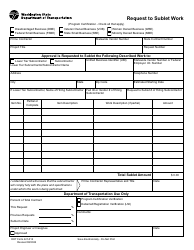 Document preview: DOT Form 421-012 Request to Sublet Work - Washington