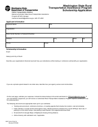 Document preview: DOT Form 510-014 Scholarship Application - Washington State Rural Transportation Assistance Program - Washington