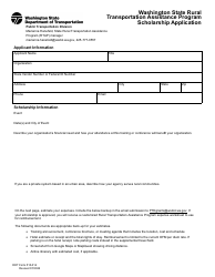 DOT Form 510-014 Scholarship Application - Washington State Rural Transportation Assistance Program - Washington