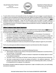Additional Employment Request - City and County of San Francisco, California