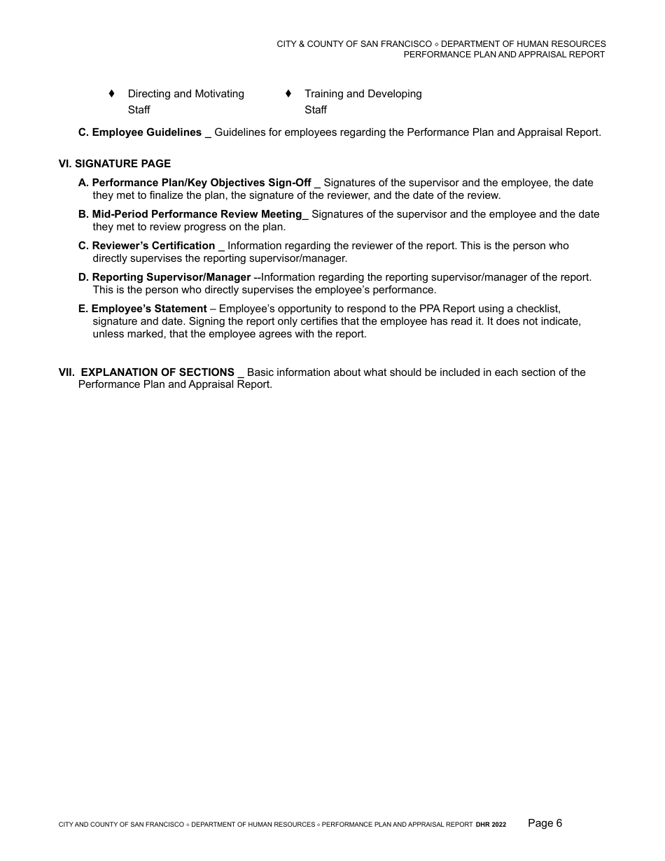 Performance Plan and Appraisal Report - City and County of San Francisco, California, Page 10