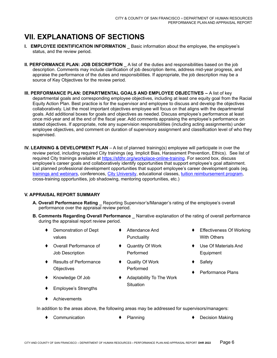 Performance Plan and Appraisal Report - City and County of San Francisco, California, Page 9