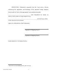 Form A-07 Petition to Register Foreign Adoption Decree Pursuant to 23 Pa. C.s. 2908 - Pennsylvania, Page 3