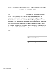 Form A-07 Petition to Register Foreign Adoption Decree Pursuant to 23 Pa. C.s. 2908 - Pennsylvania, Page 4